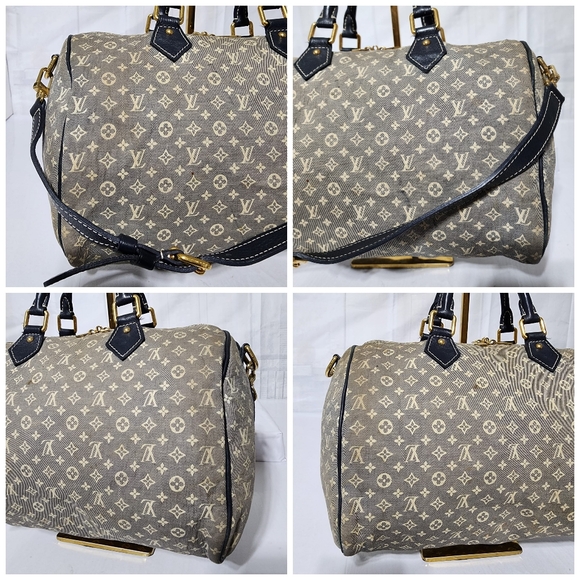 LOUIS VUITTON Encre Idylle Monogram Speedy 30 Bandouliere Satchel Bag Black/Grey - Picture 7 of 16